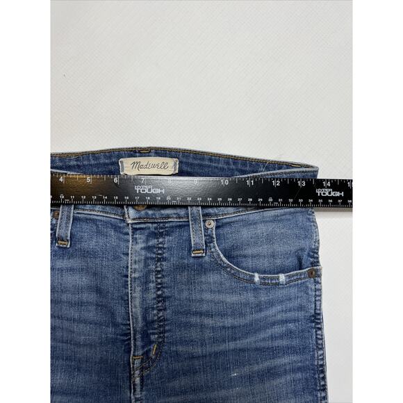 Madewell Skinny Jeans Size 27 Curvy High Rise Raw Hem Ripped Medium Wash Crop - Picture 5 of 10